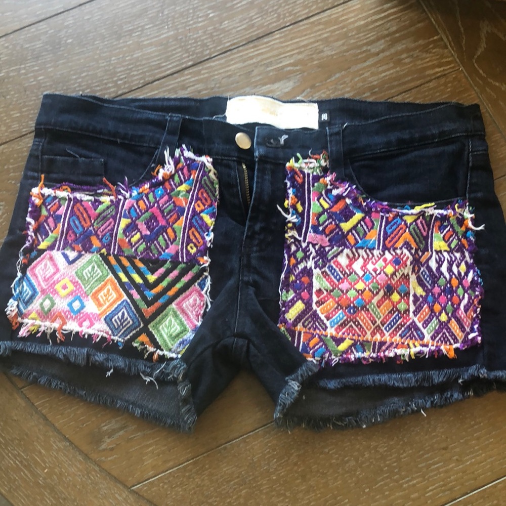 Jen's Pirate Booty Multicolor Embroidered Jean Shorts